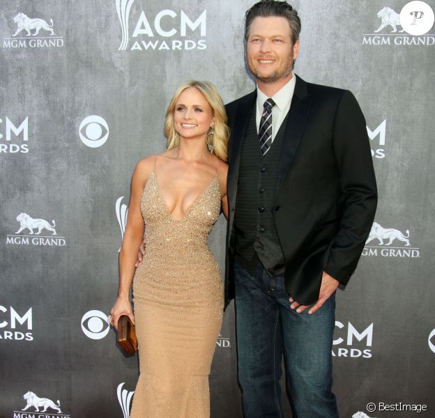Blake Shelton et sa femme Miranda Lambert - People à la cérémonie des "Academy Of Country Music Awards" 2014 à Las Vegas, le 6 avril 2014.