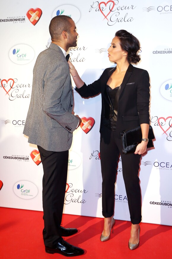 Tony Parker et sa femme Axelle Francine lors du "Par Coeur Gala" pour les 10 ans de l'association "Cekedubonheur" au pavillon d'Armenonville à Paris le 24 septembre 2015