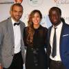 Tony Parker, Youssoupha et une amie lors du "Par Coeur Gala" pour les 10 ans de l'association "Cekedubonheur" au pavillon d'Armenonville à Paris le 24 septembre 2015