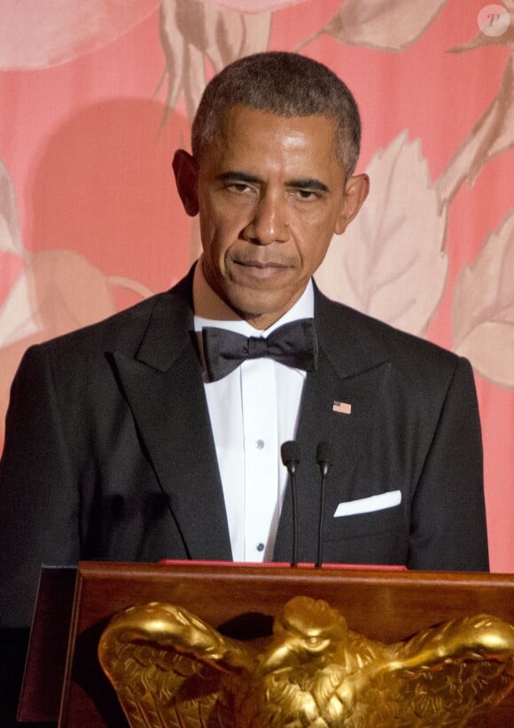 Le président des Etats-Unis Barack Obama au dîner d'état pour le président chinois Xi et Madame Peng Liyuan à la Maison Blanche, Washington, le 25 septembre 2015