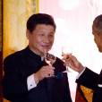Barack Obama et le président chinois au dîner d'état pour le président chinois Xi et Madame Peng Liyuan à la Maison Blanche, Washington, le 25 septembre 2015