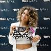 Tal lors du lancement de sa collection pour Dim, Dim By Tal, dans la boutique de la marque rue de Rennes à Paris.