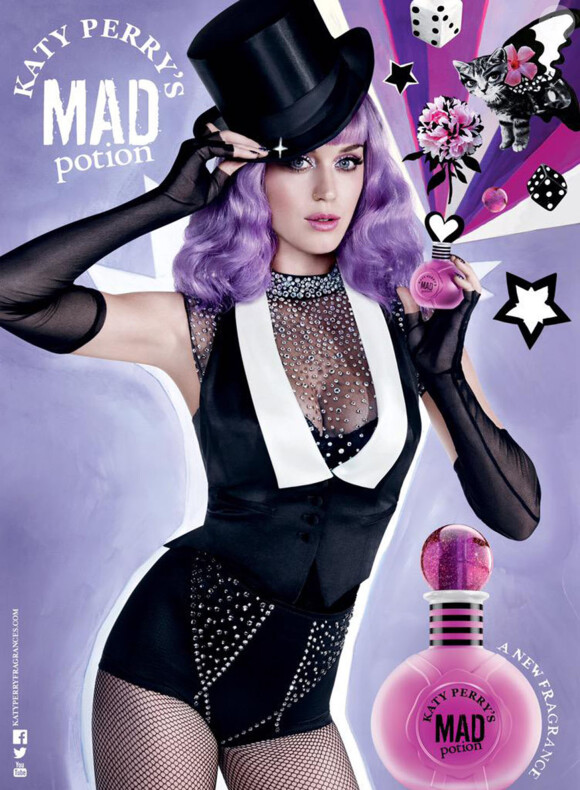 Katy Perry lance son parfum, Mad Potion, disponible uniquement sur Twitter  Katy Perry new fragrance "Mad Potion' is now up for grabs not in retail stores, but on Twitter! Her latest perfume can be purchased from its Twitter pop up shop using Twitter's Buy Now card for .99. Followers who subscribed to the feed will also get exclusive Perry content.24/07/2015 - New York