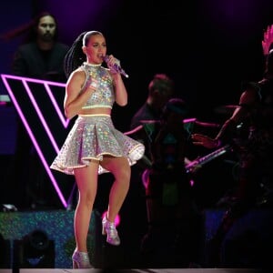 Katy Perry en concert sur la scène du festival Rock In Rio à Rio Janeiro au Brésil, le 28 septembre 2015