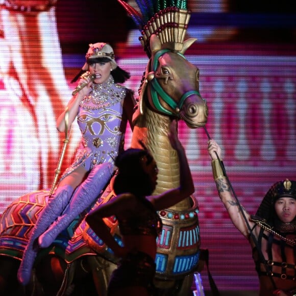 Katy Perry en concert sur la scène du festival Rock In Rio à Rio Janeiro au Brésil, le 28 septembre 2015