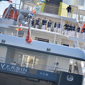 Le prince Albert II de Monaco au Monaco Yacht Show à bord du Yersin le 23 septembre 2015.