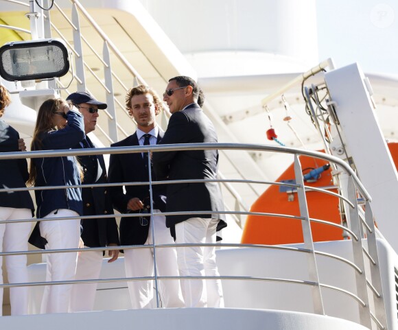 Le prince Albert II de Monaco au Monaco Yacht Show à bord du Yersin le 23 septembre 2015.