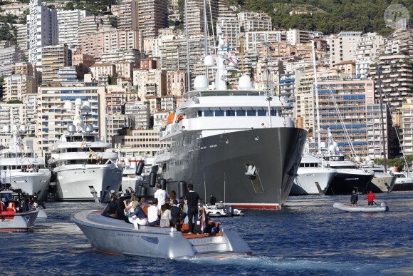 Le prince Albert II de Monaco au Monaco Yacht Show à bord du Yersin le 23 septembre 2015.