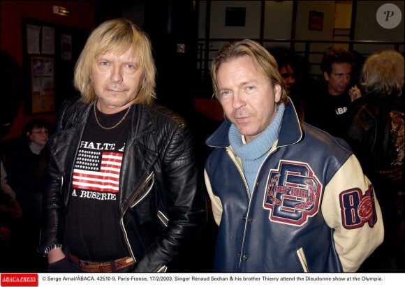 Renaud et son frère Thierry Séchan le 17 février 2003