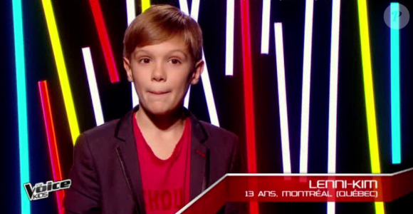 Lenni-Kim rejoint l'équipe de Patrick Fiori dans The Voice Kids, le vendredi 2 octobre 2015, sur TF1.