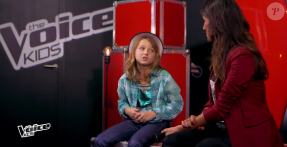 Satine rejoint l'équipe de Patrick Fiori dans The Voice Kids, le vendredi 2 octobre 2015, sur TF1