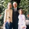 Aaron Spelling et sa femme Candy, sa fille Tori et son fils Randy, le 1er août 1987