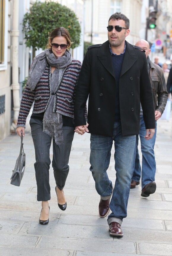 Ben Affleck et Jennifer Garner viennent passer quelques jours en amoureux à Paris le 15 octobre 2012 alors qu'il est en promotion pour le film Argo