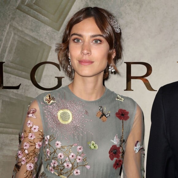 Alexa Chung - Vernissage de l'exposition "BVLGARI & ROME: Eternal Inspiration" à la boutique Bulgari de New York, le 14 octobre 2015.