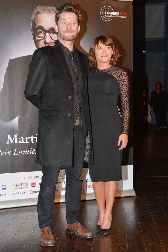 Emma de Caunes et son époux Jamie Hewlett - Remise du 7e Prix Lumière à Martin Scorsese au Palais des Congrès de Lyon, lors du Festival Lumière le 16 octobre 2015.