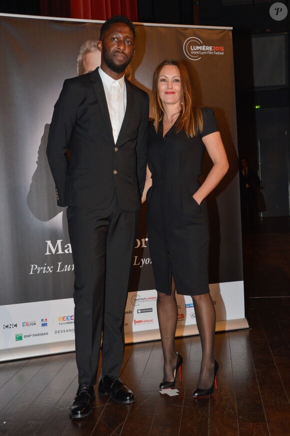Thomas Ngijol et Karole Rocher - Remise du 7e Prix Lumière à Martin Scorsese au Palais des Congrès de Lyon, lors du Festival Lumière le 16 octobre 2015.