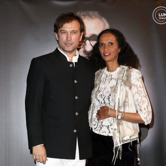Vincent Perez et sa femme Karine Silla - Remise du 7e Prix Lumière à Martin Scorsese au Palais des Congrès de Lyon, lors du Festival Lumière le 16 octobre 2015.
