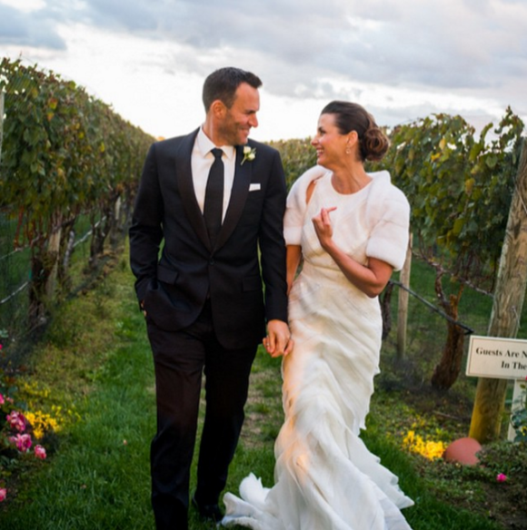 Bridget Moynahan et le businessman Andrew Frankel se sont mariés dans les Hamptons, samedi 17 octobre 2015.