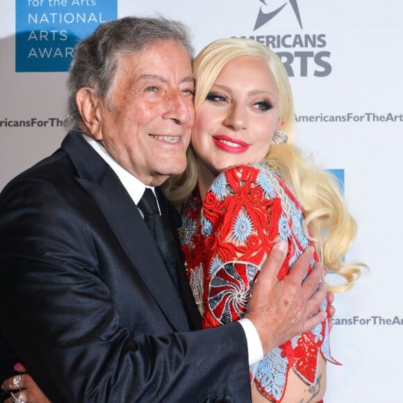 Tony Bennett, Lady Gaga aux "Americans For The Arts 2015 National Arts Awards" à New York, le 19 octobre 2015.