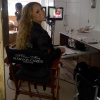Mariah Carey sur le tournage du film A Christmas Melody / photo postée sur le compte Instagram de la chanteuse américaine.
