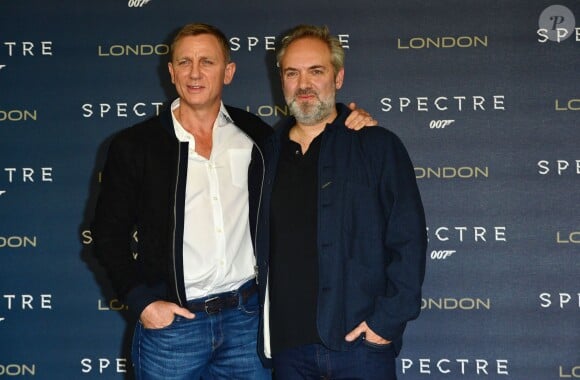Daniel Craig et Sam Mendes - Photocall du film "James Bond - Spectre" à l'hôtel Corinthia à Londres le 22 octobre 2015.