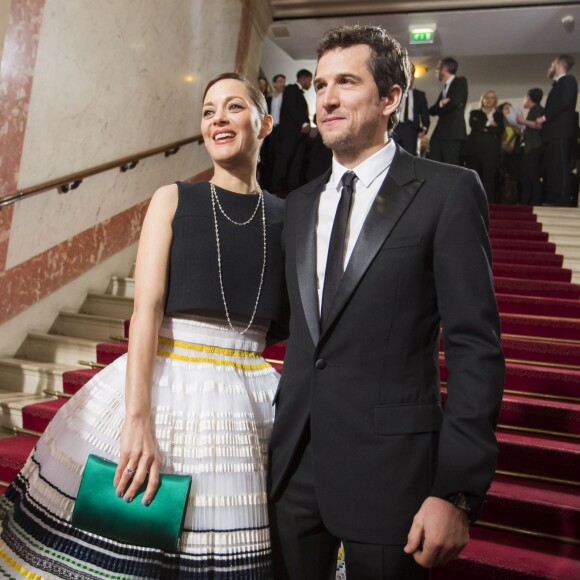 Guillaume Canet et sa compagne Marion Cotillard - 40e cérémonie des César au théâtre du Châtelet à Paris, le 20 février 2015.