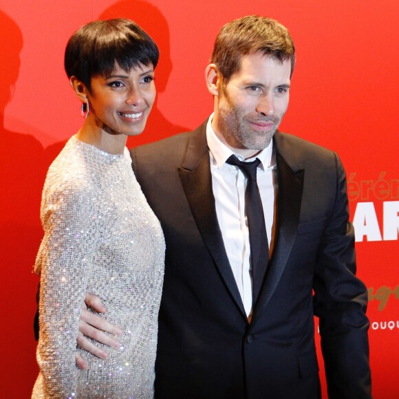 Sonia Rolland et son compagnon Jalil Lespert - Photocall au Fouquet's lors de la 40ème cérémonie des César à Paris le 20 février 2015