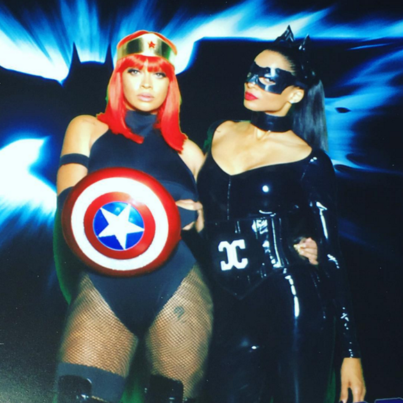 Lala Anthony et Ciara lors de la soirée costumée célébrant l'anniversaire de la chanteuse (30 ans) au Warner Brothers Studio Tour. Burbank, le 24 octobre 2015.