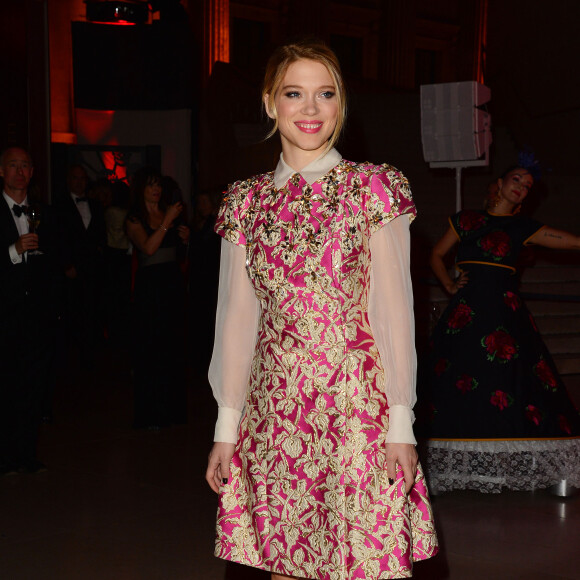 Léa Seydoux (robe Schiaparelli) - Soirée après la première du film "James Bond Spectre" au British Museum à Londres le 26 octobre 2015.