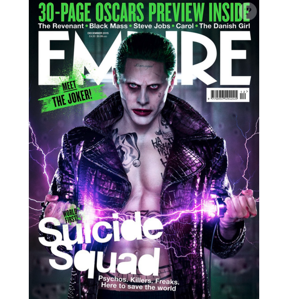 Jared Leto en Joker - Couverture du magazine Empire, numéro de décembre 2015.