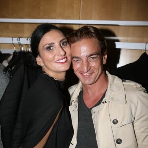 Ludovic Chancel ( fils de Sheila) et sa femme Sylvie Ortega Munos - Backstage du défilé du 21ème salon du chocolat à la porte de Versailles à Paris le 27 octobre 2015. © CVS / Bestimage