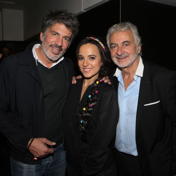 Fabien Provost, Alizée, Franck Provost - Backstage du défilé du 21ème salon du chocolat à la porte de Versailles à Paris le 27 octobre 2015. © CVS / Bestimage