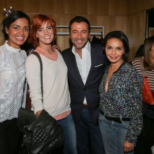 Laurence Roustandjee, Fauve Hautot, Bernard Montiel, Saïda Jawad - Backstage du défilé du 21ème salon du chocolat à la porte de Versailles à Paris le 27 octobre 2015. © CVS / Bestimage