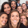 Kelly O'Hara et ses coéquipières championnes du monde à la Maison Blanche, le 27 octobre 2015