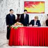 Le roi Willem-Alexander des Pays-Bas assiste à une réunion des membres de l'Académie des dirigeants chinois de Pudong à Shanghai, le 28 octobre 2015. Le couple royal des Pays-Bas est en visite d'état pendant 5 jours en Chine.28/10/2015 - Shanghai