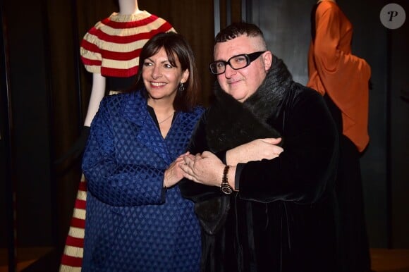 Anne Hidalgo, maire de Paris et Alber Elbaz - Ouverture de l'exposition "Jeanne Lanvin" au Palais Galliera à Paris. Le 6 mars 2015