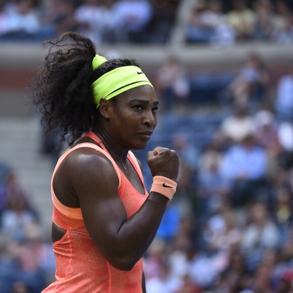 Serena Williams lors de la finale de l'US Open face à Roberta Vinci à l'USTA Billie Jean King National Tennis Center de Flushing dans le Queens à New York le 11 septembre 2015
