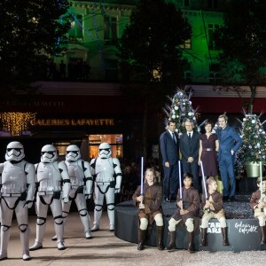 Lancement des illuminations de Noël aux Galeries Lafayette avec Star Wars à Paris le 4 novembre 2015.