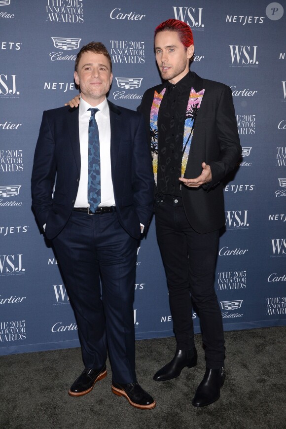 Stewart Butterfield (innovateur dans le domaine de la technologie) et Jared Leto assistent aux WSJ. Magazine Innovator Awards 2015 au Musée d'Art Moderne de New York. Le 4 novembre 2015.