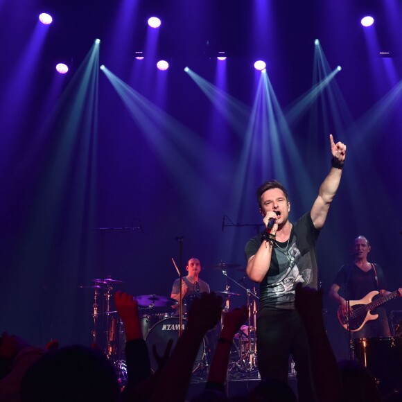 David Hallyday et son groupe "Mission Control" en showcase au Théâtre "Le Comedia" à Paris, le 12 janvier 2015.