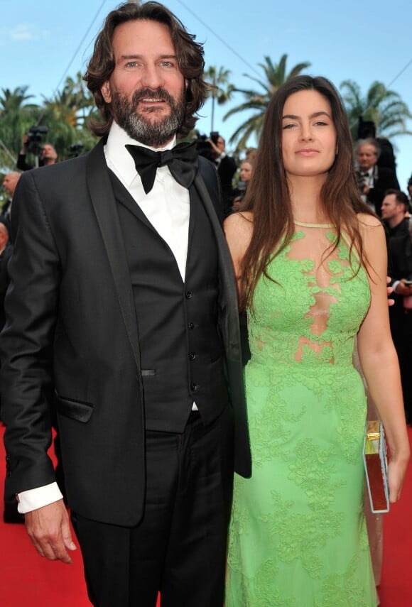 Fréderic Beigbeder et sa femme Lara Micheli - Montée des marches du film " Saint-Laurent" lors du 67e Festival du film de Cannes, à Cannes le 17 mai 2014