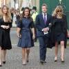 Ben Fogle et sa femme Marina avec Pippa Middleton lors d'une messe à la mémoire de Sir David Frost à Westminster le 13 mars 2014