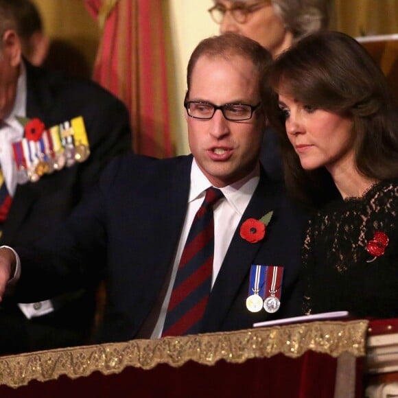 Kate Middleton et le prince William au Royal British Legion Festival of Remembrance au Royal Albert Hall de Londres, le 7 novembre 2015