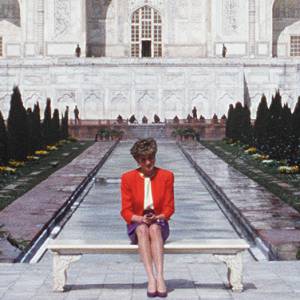 La princesse Diana photographiée au Taj Mahal, le 13 février 1992.