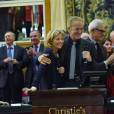 Claire Chazal et Christophe Lambert ont fait monté les enchères à la 155e vente des vins des Hospices de Beaune, le 15 novembre 2015, à Beaune © Giancarlo Gorassini