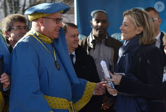 Claire Chazal et Christophe Lambert ont fait monté les enchères à la 155e vente des vins des Hospices de Beaune, le 15 novembre 2015, à Beaune © Giancarlo Gorassini