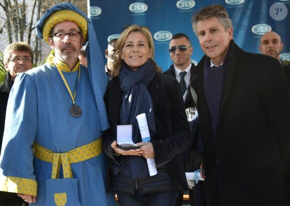 Claire Chazal et Christophe Lambert ont fait monté les enchères à la 155e vente des vins des Hospices de Beaune, le 15 novembre 2015, à Beaune © Giancarlo Gorassini