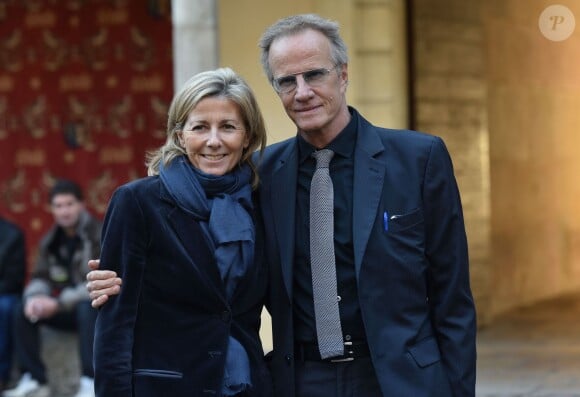 Claire Chazal et Christophe Lambert ont fait monté les enchères à la 155e vente des vins des Hospices de Beaune, le 15 novembre 2015, à Beaune © Giancarlo Gorassini