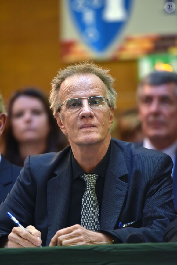 Claire Chazal et Christophe Lambert ont fait monté les enchères à la 155e vente des vins des Hospices de Beaune, le 15 novembre 2015, à Beaune © Giancarlo Gorassini