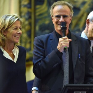 Claire Chazal et Christophe Lambert ont fait monté les enchères à la 155e vente des vins des Hospices de Beaune, le 15 novembre 2015, à Beaune © Giancarlo Gorassini